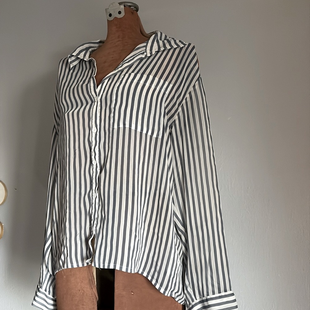 Cold shoulder sheer top